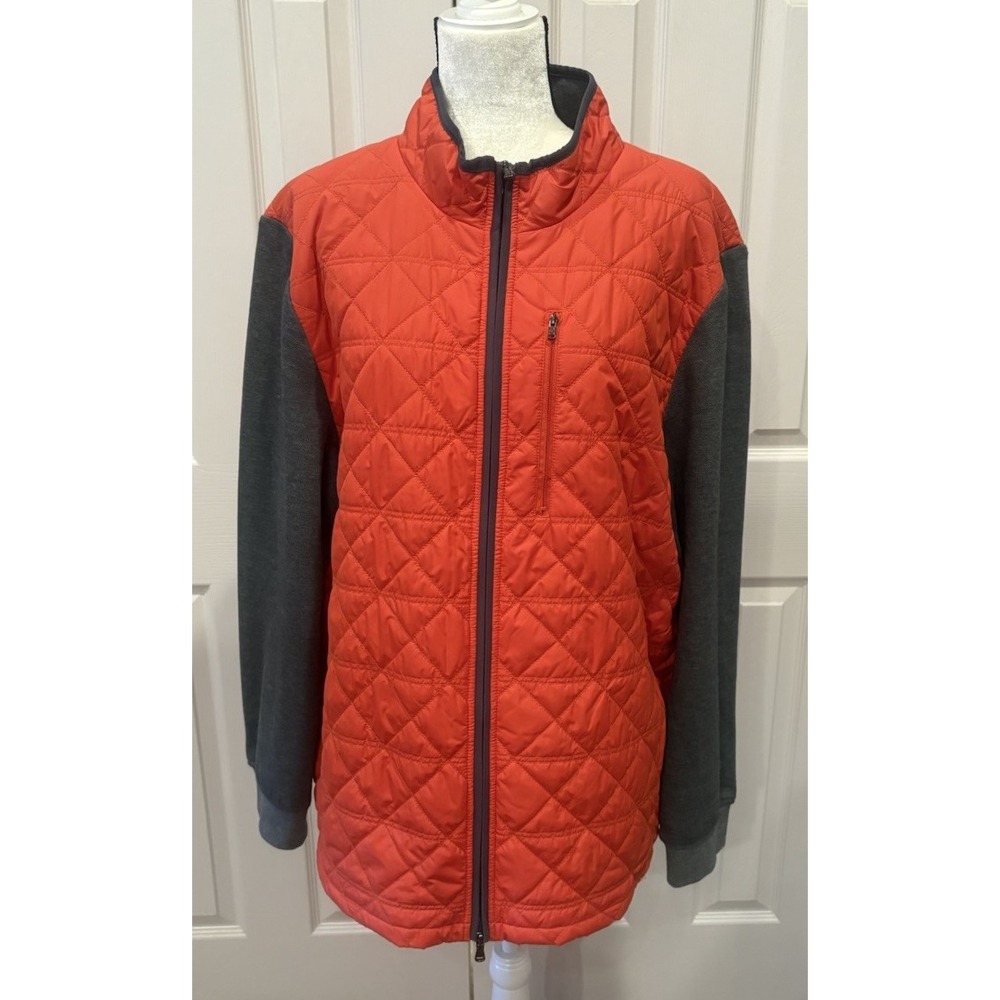 Mens Oxford Mosby Long Sleeve Mixed Media Full Zip Jacket Summer Fig Sz 3XL